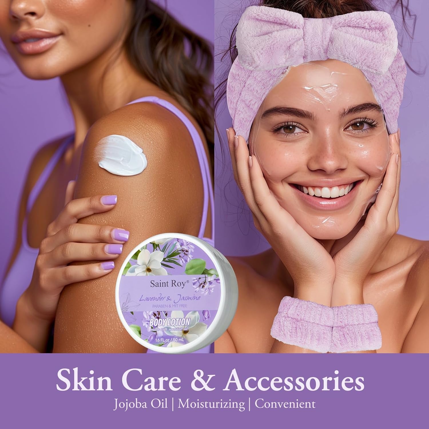 Bath and Body Gift Basket Set for Women - Jasmine Valentines Day Gifts for Women, Spa Gift Basket 13-Piece Bath Gift Set, Gift Set for Ladies Body & Bath Gifts Set Lavender Gift Baskets for Mom