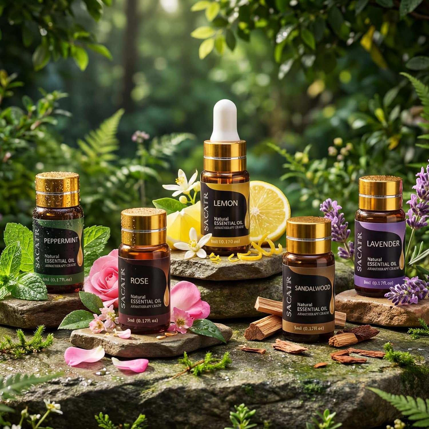 Essential Oils by  Natural Essential Oil Set -12 Essential Oils Gift Set for Diffuser, Massage, Fragrance Oil Scent for DIY Candle and Soap Making (12 * 5ML)