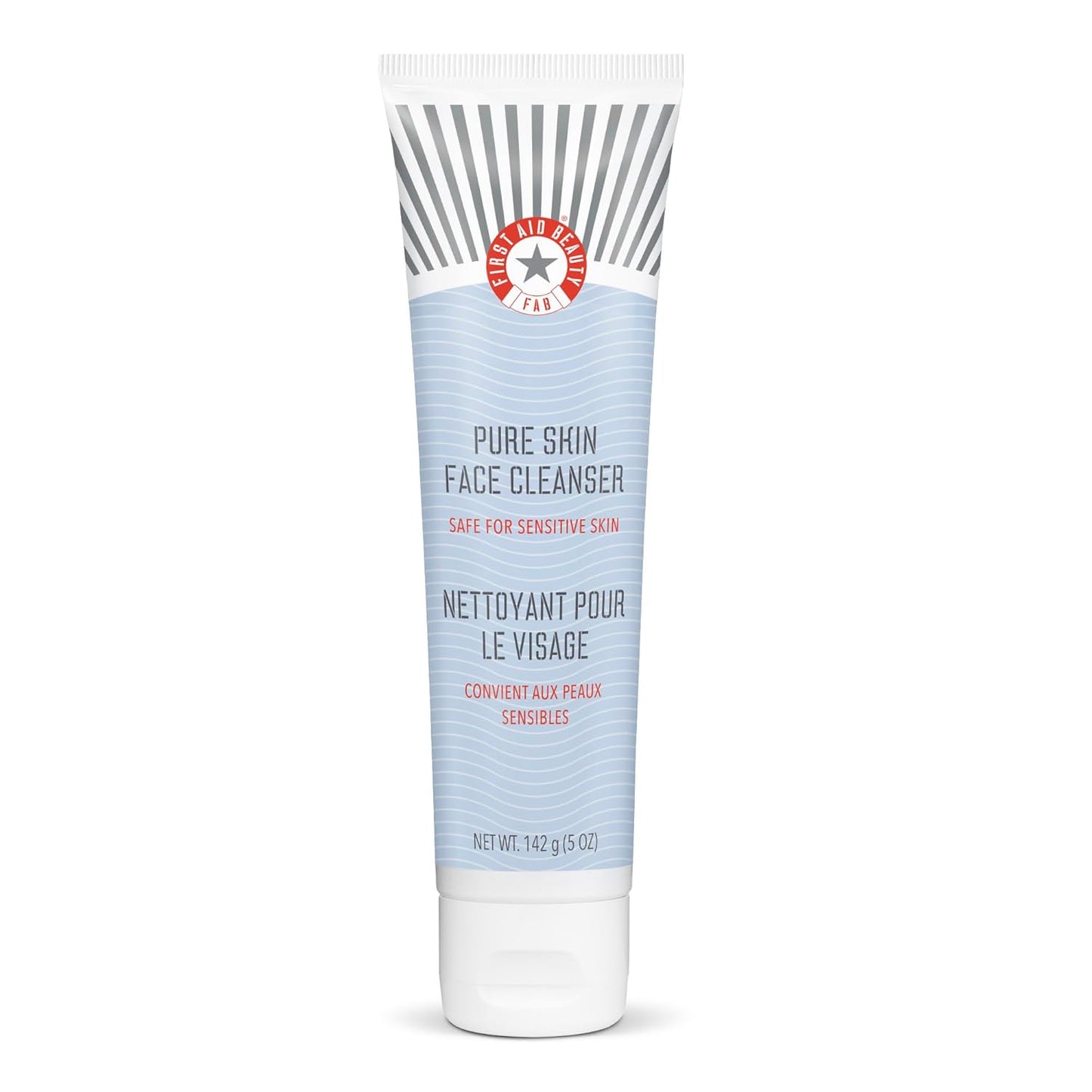 Pure Skin Face Cleanser, Sensitive Skin Cream Cleanser with Antioxidant Booster, 5 Oz.