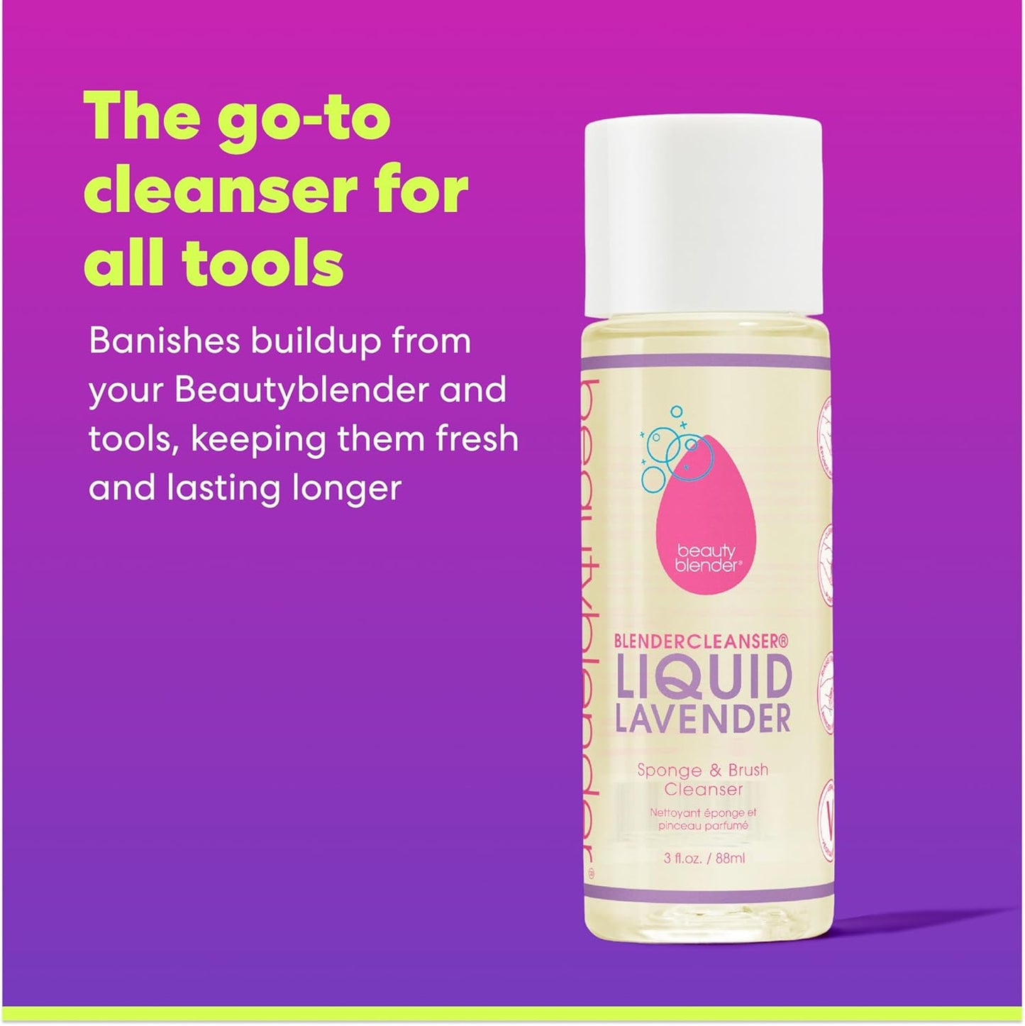 ® | Blendercleanser® Tool Wash | Lavender Purifying Liquid Soap | Hand, Sponge, Brush, Makeup Tool Cleanser | Lavender-Scented, Vegan, Paraben-Free, Sulfate-Free, 5 Oz