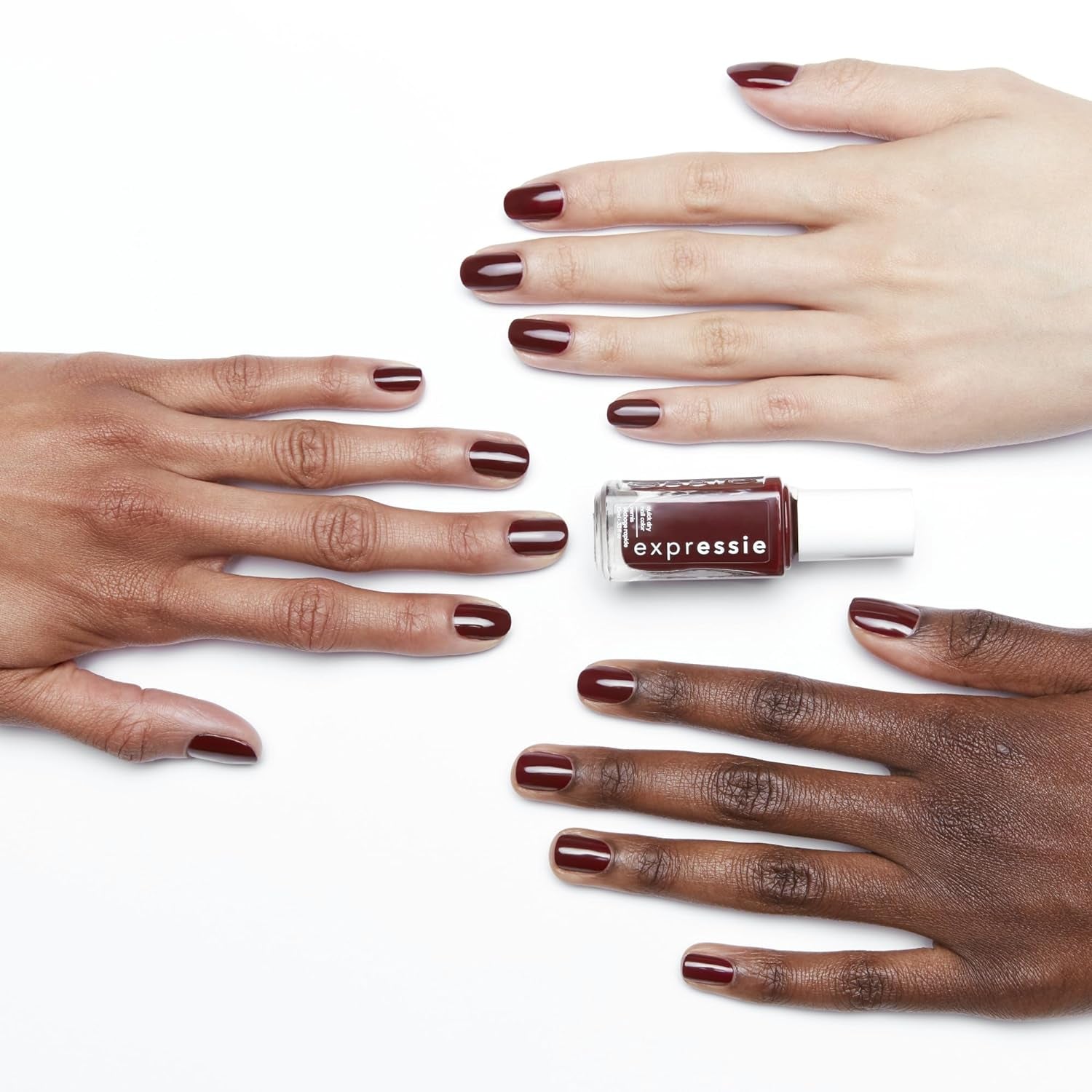 Expr Quick-Dry Vegan Nail Polish, Not so Low-Key, Blackened Burgundy, 0.33 Ounce