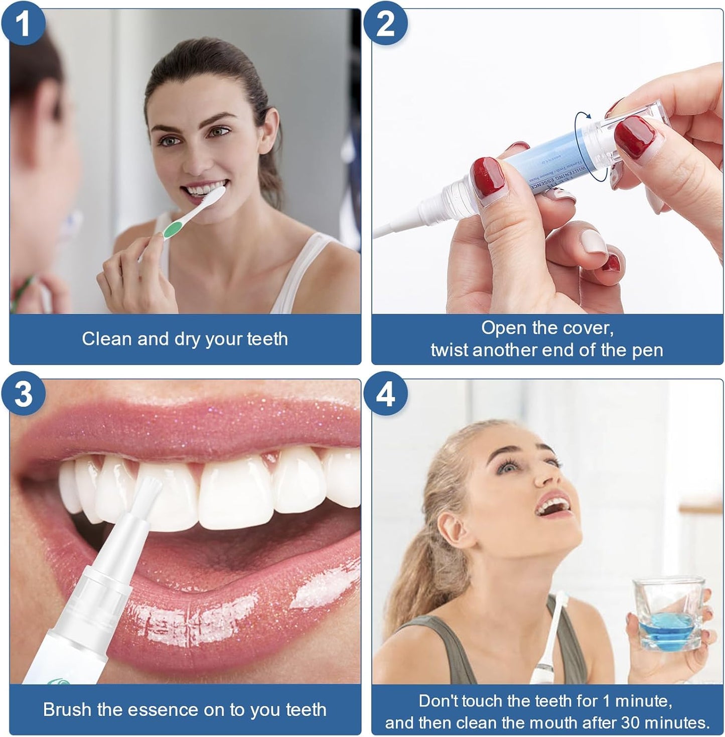 Teeth Whitening Essence Pen for Cleaning Teeth Stains, Freshening Breath and Reducing Yellowing (2Pcs)